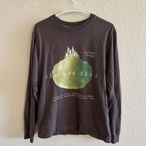 Porter Robinson 2022 Second Sky Gray Long Sleeve Tee Sweater with Graphic Design